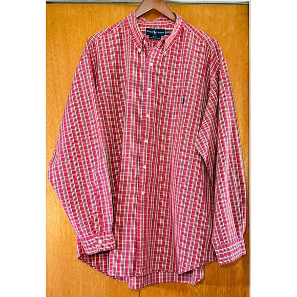Ralph Lauren Other - Ralph Lauren Blake Men's XXL Red Plaid‎ Button Down Shirt 100% Cotton Preppy
